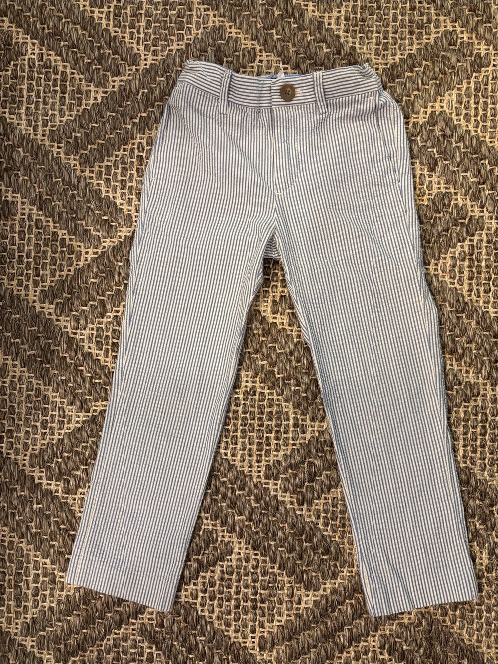 Kids Blue and White Pinstripe Dress Pants